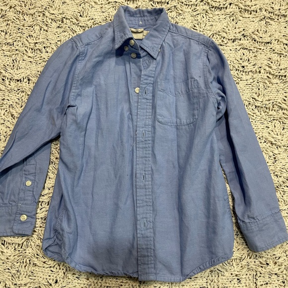 H&M Kids Button Down Shirts - Light Blue, Floral Blue, Burgundy Polka Dot - Picture 5 of 10